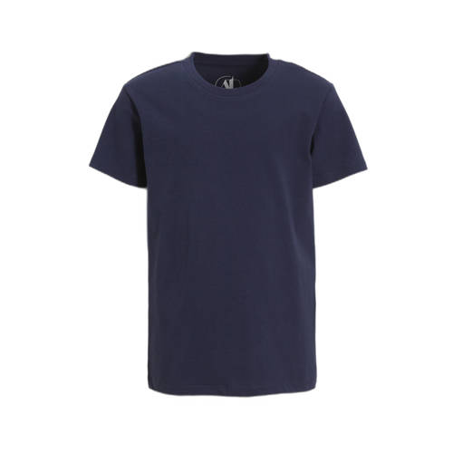 anytime T-shirt navy Blauw Jongens Katoen Ronde hals Effen - 110/116
