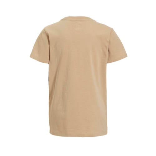 anytime T-shirt beige Jongens Katoen Ronde hals Effen 158 164