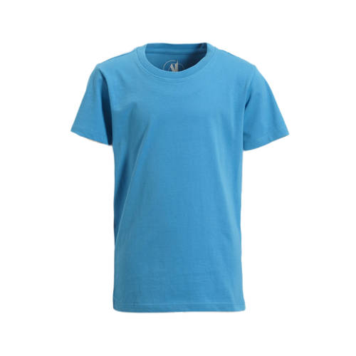 anytime T-shirt blauw Jongens Katoen Ronde hals Effen - 110/116