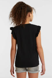 thumbnail: anytime T-shirt met ruffle zwart