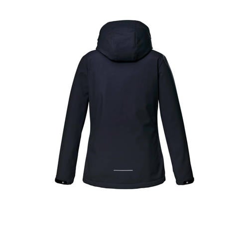 Killtec softshell jack KOS 358 donkerblauw Outdoor jas Jongens Meisjes Fleece Capuchon 128