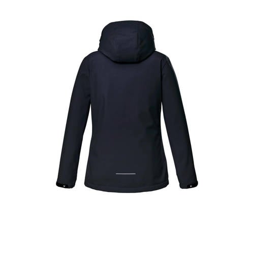 Killtec softshell jack KOS 358 donkerblauw Outdoor jas Jongens Meisjes Fleece Capuchon 128