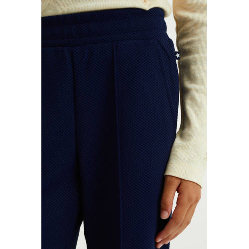 WE Fashion straight fit broek donkerblauw Meisjes Polyester 116