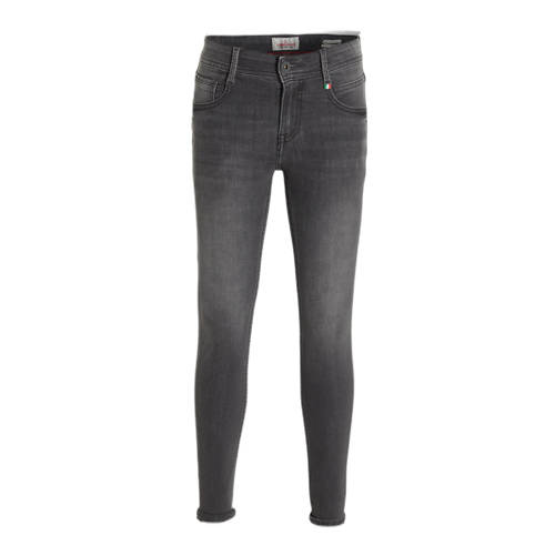 Vingino skinny jeans Alex dark grey vintage Grijs Jongens Stretchdenim 