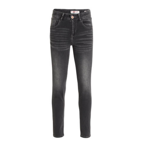 Vingino straight fit jeans Celly washed black Zwart Meisjes Katoen Effen - 110
