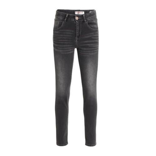 Vingino straight fit jeans Celly washed black Zwart Meisjes Katoen