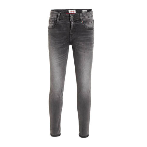 Vingino skinny fit jeans Alex black denim Zwart Jongens Stretchdenim Effen