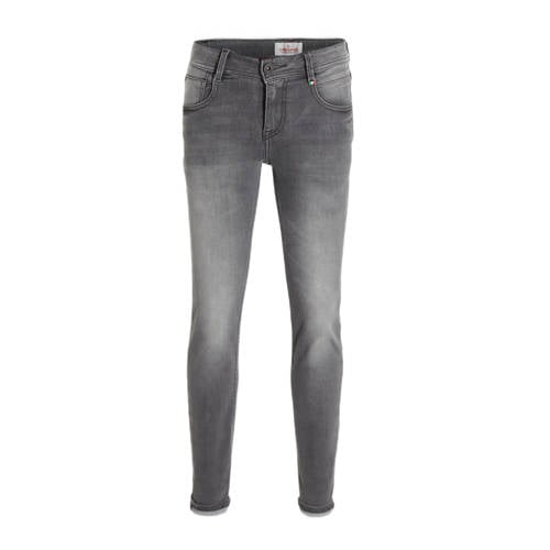 Vingino slim fit jeans Danny grey vintage Grijs Jongens Katoen 