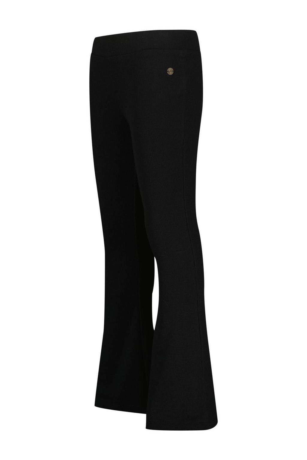 Zwarte meisjes Vingino flared broek Sari van katoen met regular waist en elastische tailleband