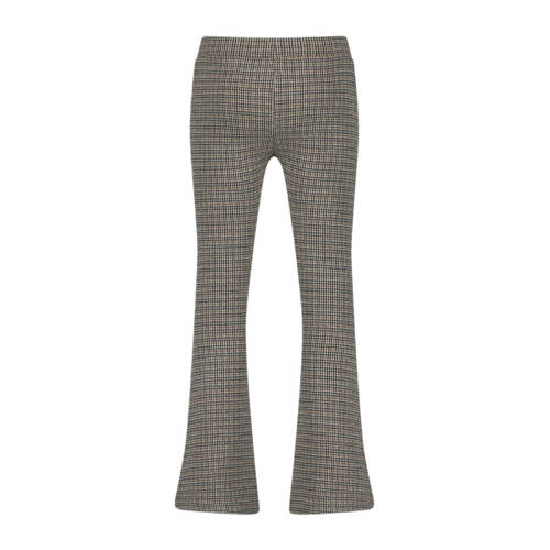VINGINO flared broek Sonje met pied-de-poule beige bruin Meisjes Katoen 104