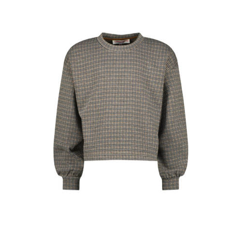 Vingino sweater Jolena met pied-de-poule beige/bruin Pied de Poule - 104