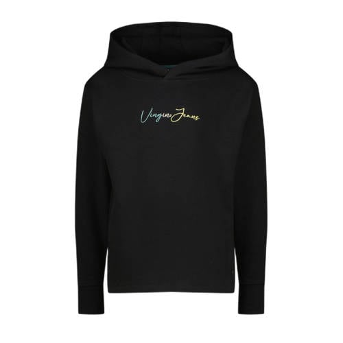 Vingino hoodie Nanjara met tekst zwart Sweater Tekst