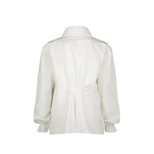 VINGINO blouse Lolely met ruches wit Meisjes Katoen Button down Effen 116