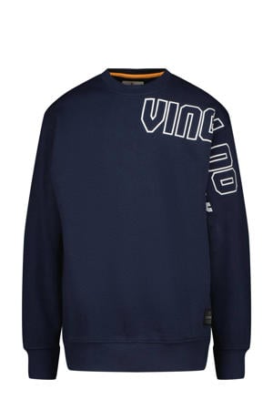 sweater met logo donkerblauw