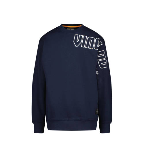 Vingino sweater met logo donkerblauw Logo 