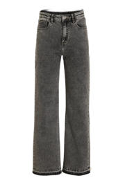 thumbnail: Grijze meisjes Raizzed wide leg jeans vintage van stretchdenim met regular waist en rits- en knoopsluiting