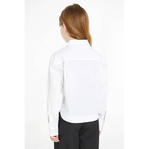 Calvin Klein blouse wit Meisjes Katoen Klassieke kraag Effen 164