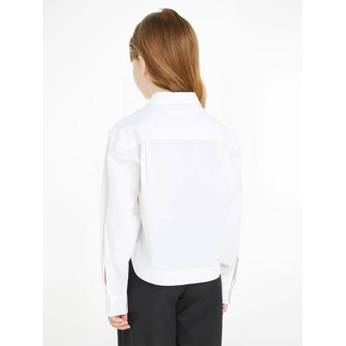 Calvin Klein blouse wit Meisjes Katoen Klassieke kraag Effen 164