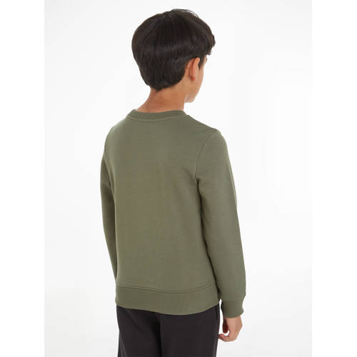 Calvin Klein sweater met logo mosgroen Logo 116 | Sweater van