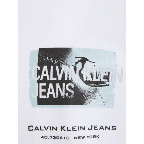 Calvin Klein T-shirt met printopdruk wit Jongens Katoen Ronde hals Printopdruk 128
