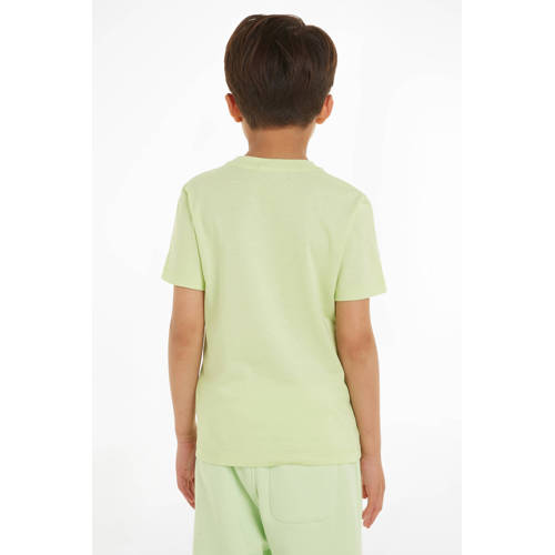 Calvin Klein T-shirt met logo mint Groen Jongens Katoen Ronde hals Logo 128