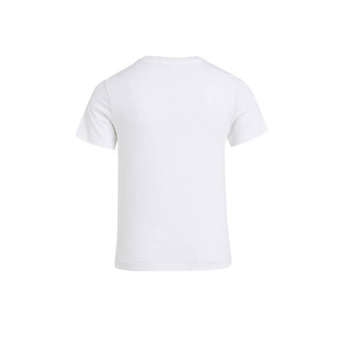 Calvin Klein T-shirt met logo wit Jongens Meisjes Katoen Ronde hals Logo 104