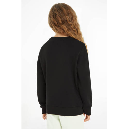 Calvin Klein sweater met logo zwart Logo 152 | Sweater van