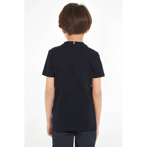 Tommy Hilfiger T-shirt met tekst zwart Jongens Katoen Ronde hals Tekst 92