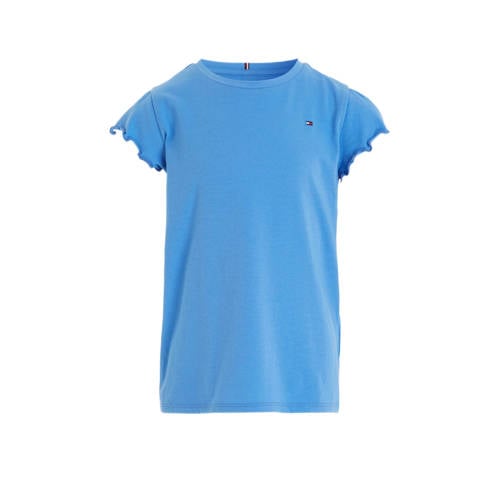 Tommy Hilfiger T-shirt lichtblauw Meisjes Katoen Ronde hals Effen - 152