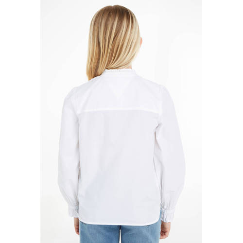 Tommy Hilfiger blouse RUFFLE wit Meisjes Katoen Button down Effen 128