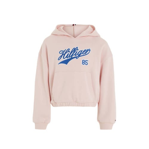Tommy Hilfiger hoodie met tekst lichtroze Sweater Tekst 