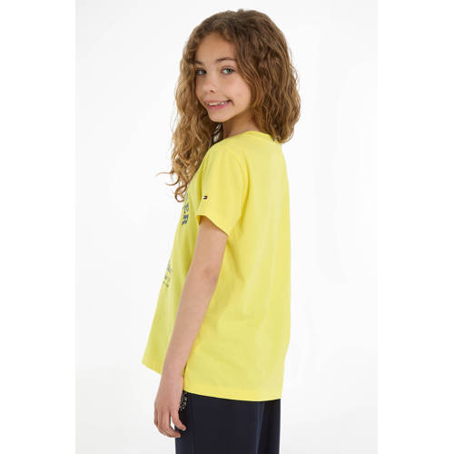 Tommy Hilfiger T-shirt TOMMY BAGELS met printopdruk citroengeel Meisjes Katoen Ronde hals 104
