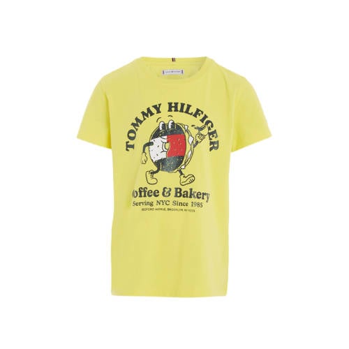 Tommy Hilfiger T-shirt TOMMY BAGELS met printopdruk citroengeel Meisjes Katoen Ronde hals - 104