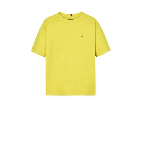 Tommy Hilfiger T-shirt geel Jongens Katoen Ronde hals Effen - 152