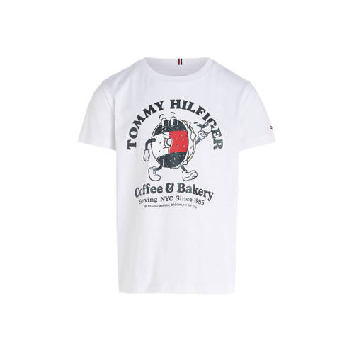 Tommy Hilfiger T-shirt TOMMY BAGELS met printopdruk wit Meisjes Katoen Ronde hals - 104