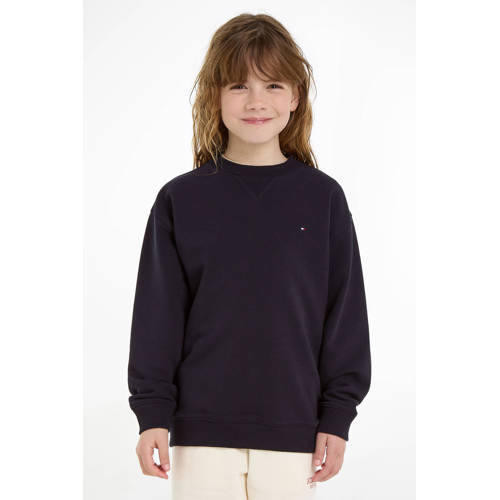 Tommy Hilfiger sweater donkerblauw Effen 104 | Sweater van