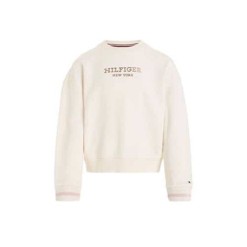 Tommy Hilfiger sweater MONOTYPE met tekst ecru Tekst