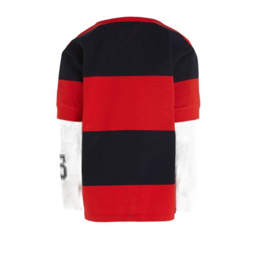 Tommy Hilfiger polo met logo rood blauw Jongens Katoen Polokraag Logo 128