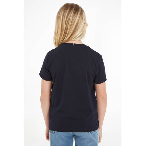 Tommy Hilfiger T-shirt MONOTYPE met tekst zwart Meisjes Katoen Ronde hals 104