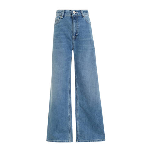 Tommy Hilfiger high waist wide leg jeans medium blue denim Blauw Meisjes Katoen