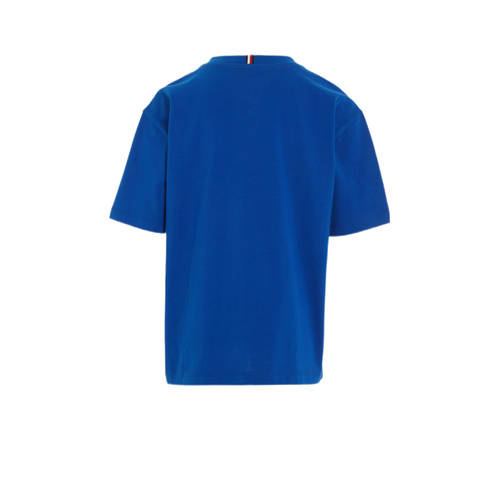 Tommy Hilfiger T-shirt helderblauw Jongens Katoen Ronde hals Effen 92