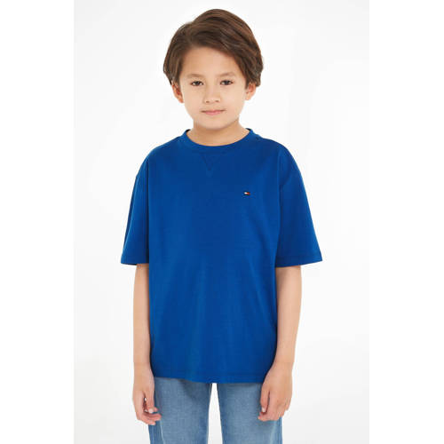Tommy Hilfiger T-shirt helderblauw Jongens Katoen Ronde hals Effen 92