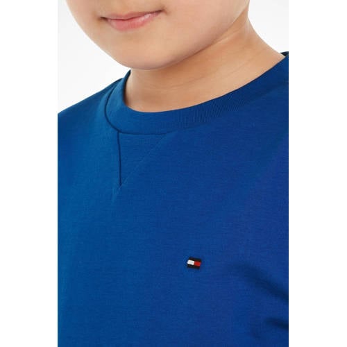 Tommy Hilfiger T-shirt helderblauw Jongens Katoen Ronde hals Effen 98