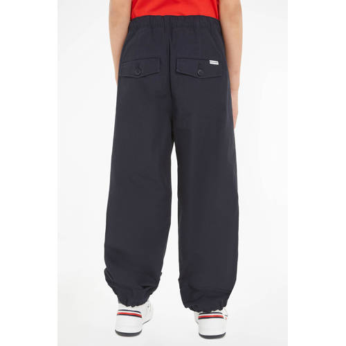 Tommy Hilfiger loose fit broek donkerblauw Jongens Katoen Effen 128