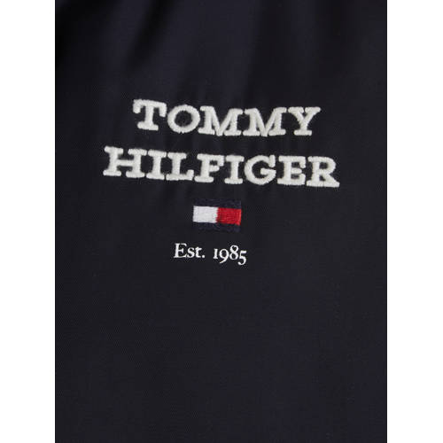 Tommy Hilfiger baseball jacket met logo zwart Jas Jongens Polyester Capuchon 110