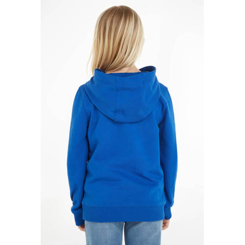 Tommy Hilfiger hoodie met tekst felblauw Sweater Tekst 128