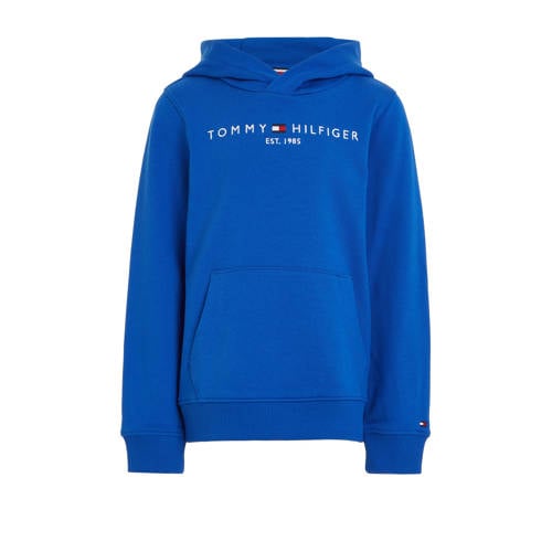 Tommy Hilfiger hoodie met tekst felblauw Sweater Tekst
