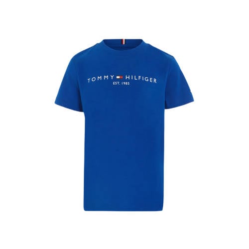 Tommy Hilfiger T-shirt met tekst felblauw Jongens/Meisjes Katoen Ronde hals
