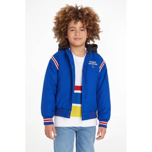 Tommy Hilfiger baseball jacket felblauw rood Jas Jongens Polyester Capuchon 128