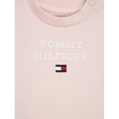 Tommy Hilfiger T-shirt met logo lichtroze Longsleeve Meisjes Stretchkatoen Ronde hals 56